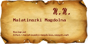 Malatinszki Magdolna névjegykártya